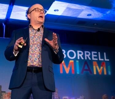 Corey Elliott releases the Borrell &ldquo;Gen Z&rdquo; study at Borrell Miami 2023 Conference.